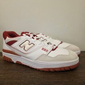 New Balance 550 White Red BB550STF Sneakers Men’s 12 New w/ Box